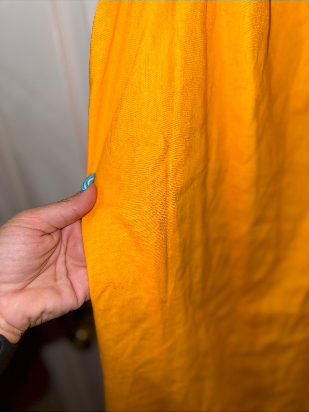 Women’s Light Orange Spaghetti Strap Midi Dress - Picture 5 of 7